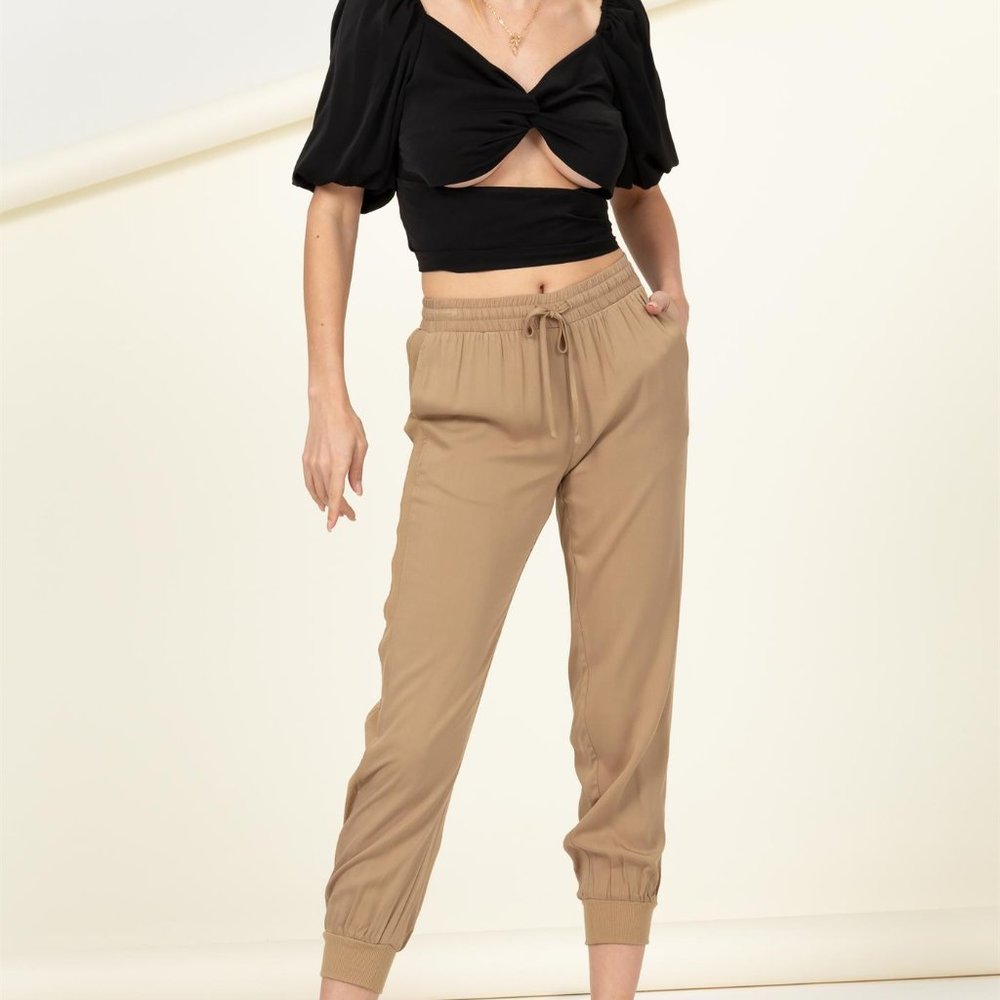HIGH-WAIST DRAWSTRING PANTS
